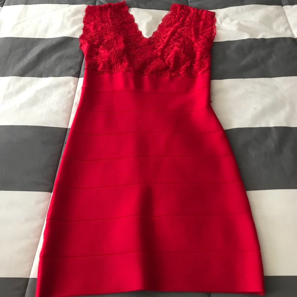Bebe bandage red dress